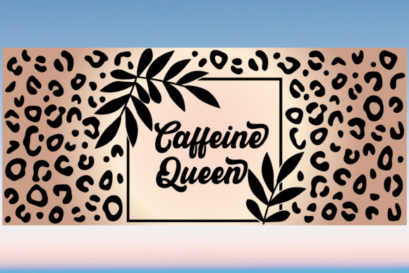 Caffeine Queen Leopard Wrap: Bold Graphics for Print Templates