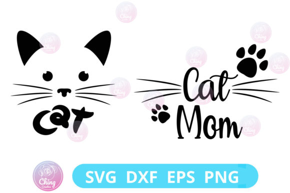 Cat Mom Clipart for T-Shirt Designs and Graphics