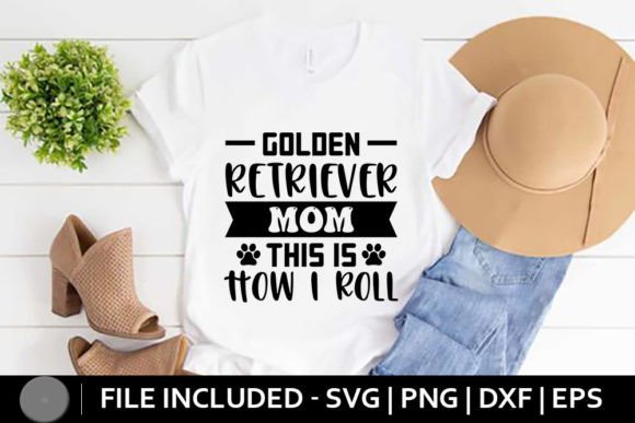 Golden Retriever Mom SVG for Graphics and T-Shirt Designs