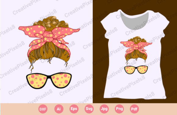 Messy Bun Set: Graphics for Print Templates
