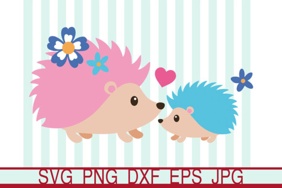 Mom and Baby Hedgehog SVG: Cute Graphics & Illustrations