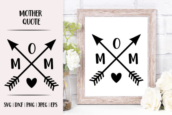 Mom Arrows Design: Mother's Day Graphics & Illustrations