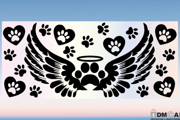 Reviewing the Dog Paw Wings Heart Libbey Wrap SVG for Stitchers